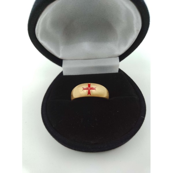 Bague templier croix rouge